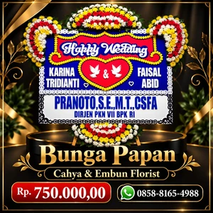 Toko Karangan Bunga Cibinong - Bunga Papan Happy Wedding